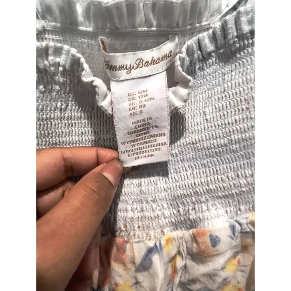 Toddler Girls Tommy bahama summer ruffle vacation dress- 12m